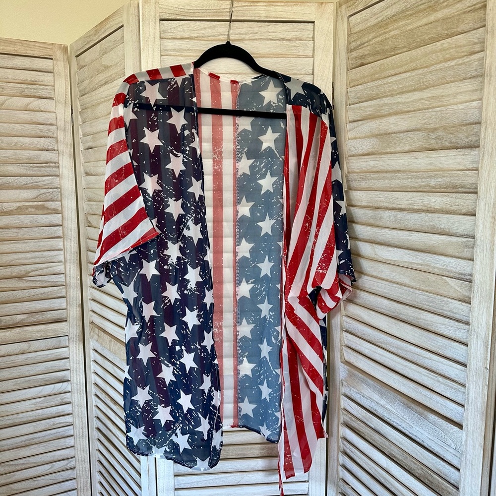 American Flag Kimono Cardigan